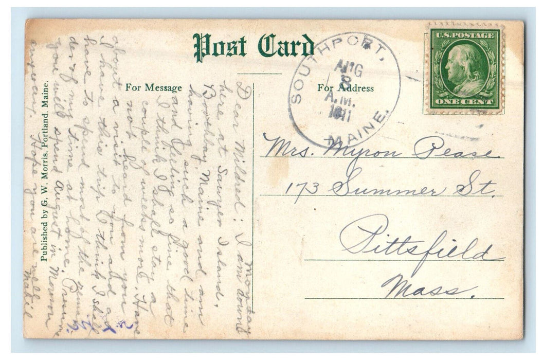 1911 Lobster Cove, Boothbay Harbor Maine ME Southport ME Antique Postcard