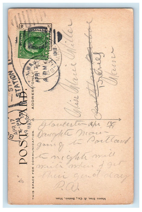 1913 Crow's Nest Boothbay Harbor Maine ME Antique Posted Postcard