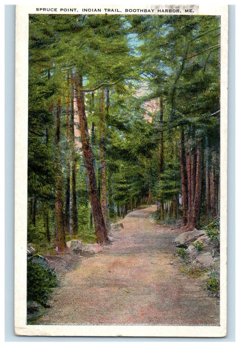c1910 Spruce Point, Indian Trail, Boothbay Harbor Maine ME Postcard