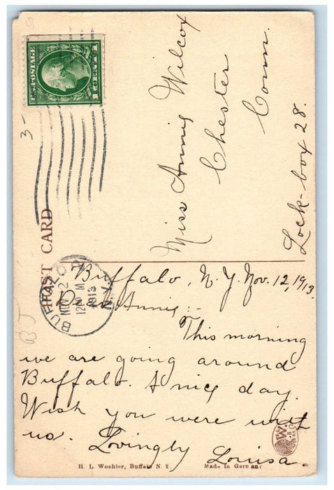 1913 First Congregational Church Buffalo New York NY Posted Antique Postcard