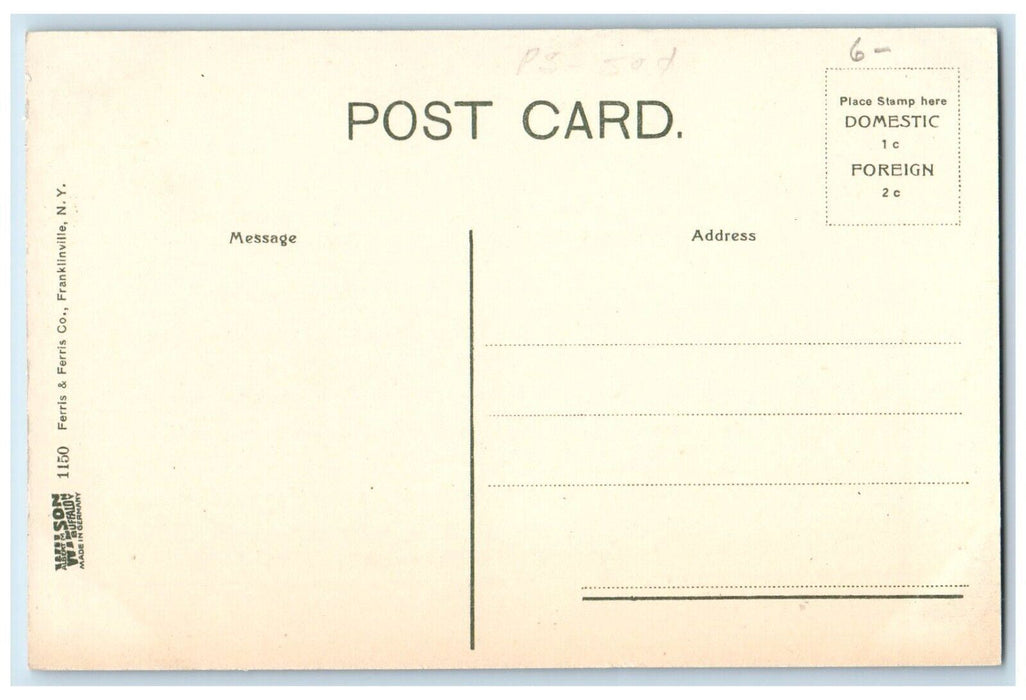 c1910's Baptist Church Street View Franklinville New York NY Antique Postcard