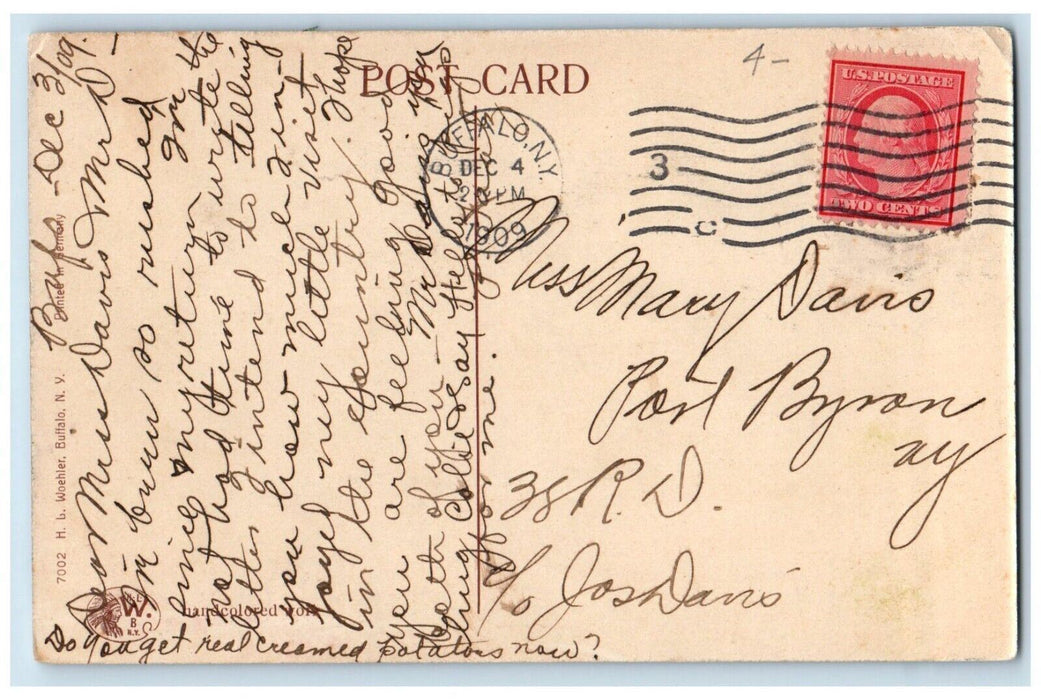 1909 Trinity Church Street View Buffalo New York NY Posted Antique Postcard