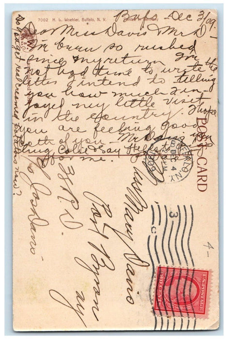 1909 Trinity Church Street View Buffalo New York NY Posted Antique Postcard