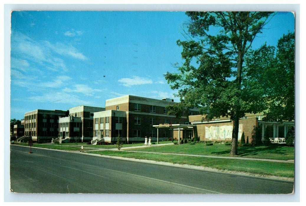 1963 Burge Hospital Street View Springfield Missouri MO Vintage Postcard