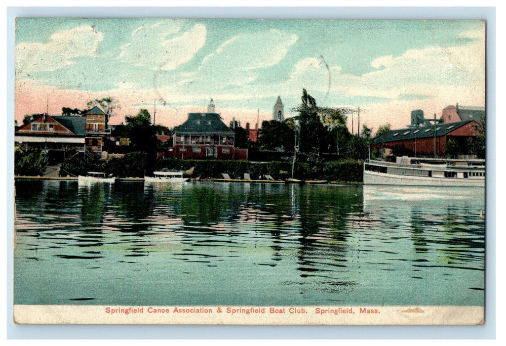1907 Springfield Canoe Association & Boat Club Springfield MA Posted Postcard