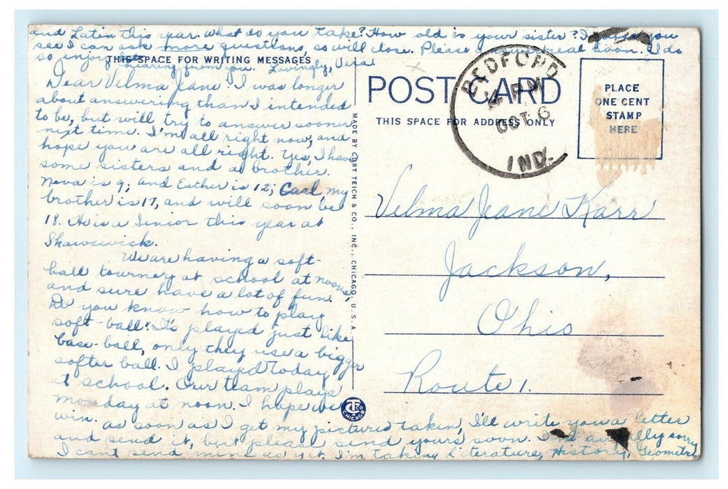Interior Carving Department Indiana Limestone Mills Bedford Indiana IN Postcard