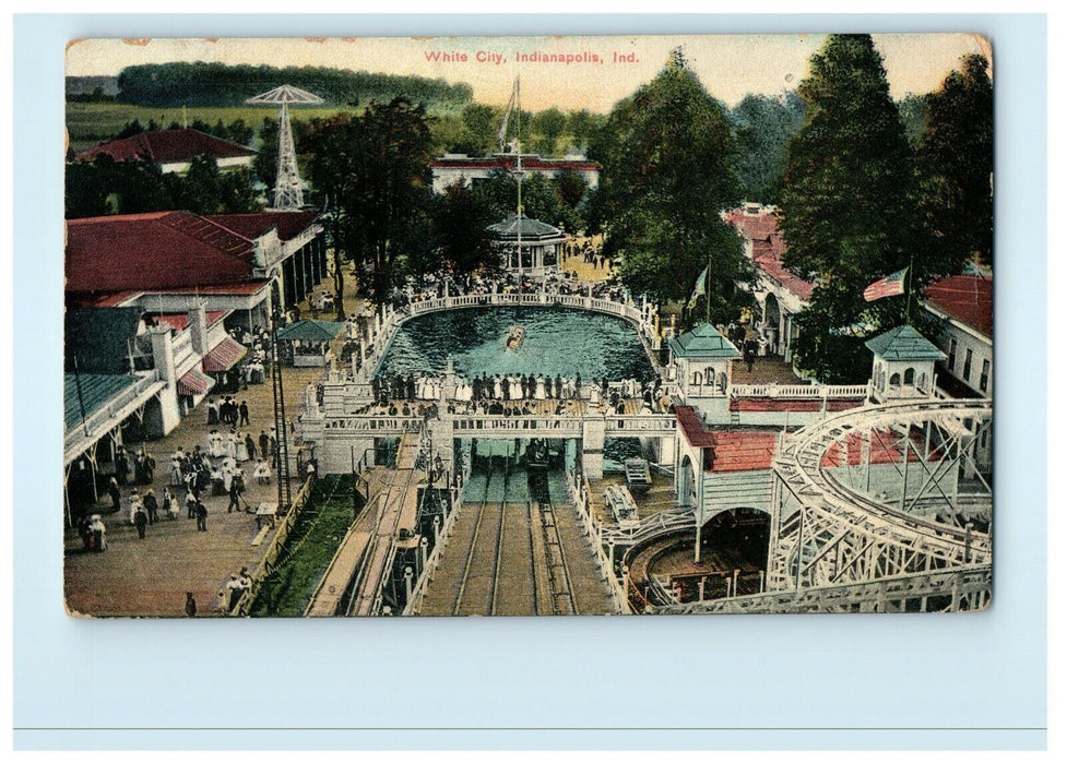 c1909 Letter from Newell About Moving White City, Indianapolis, IN Postcard