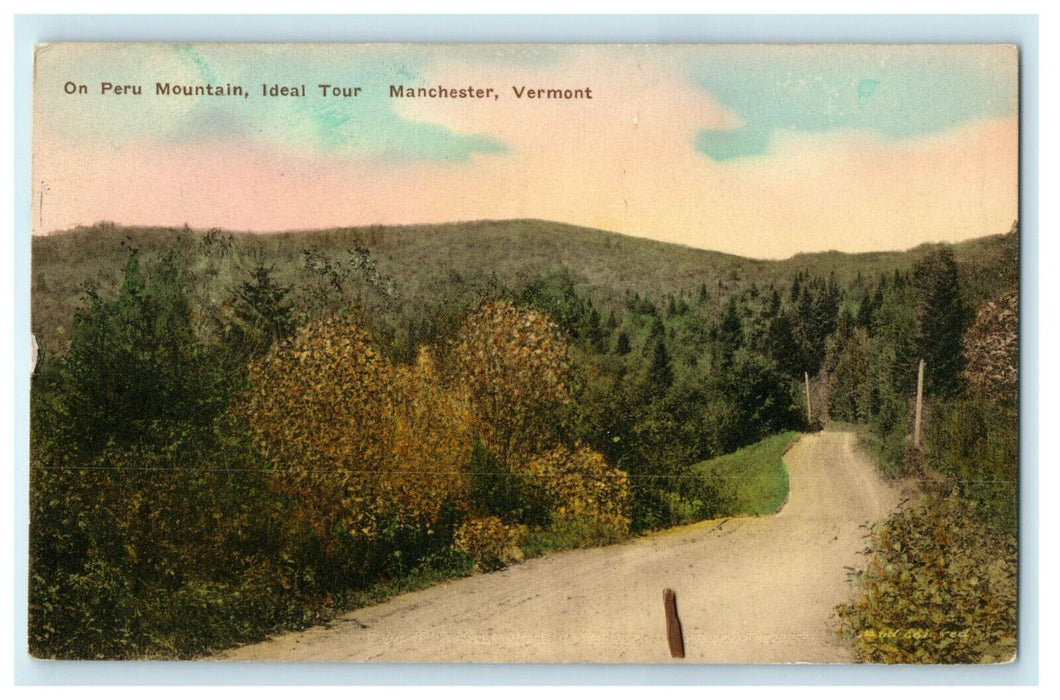 c1933 On Peru Mountain, Ideal Tour, Manchester Vermont Vintage Postcard