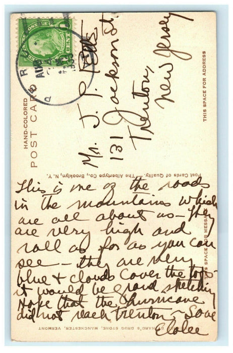 c1933 On Peru Mountain, Ideal Tour, Manchester Vermont Vintage Postcard