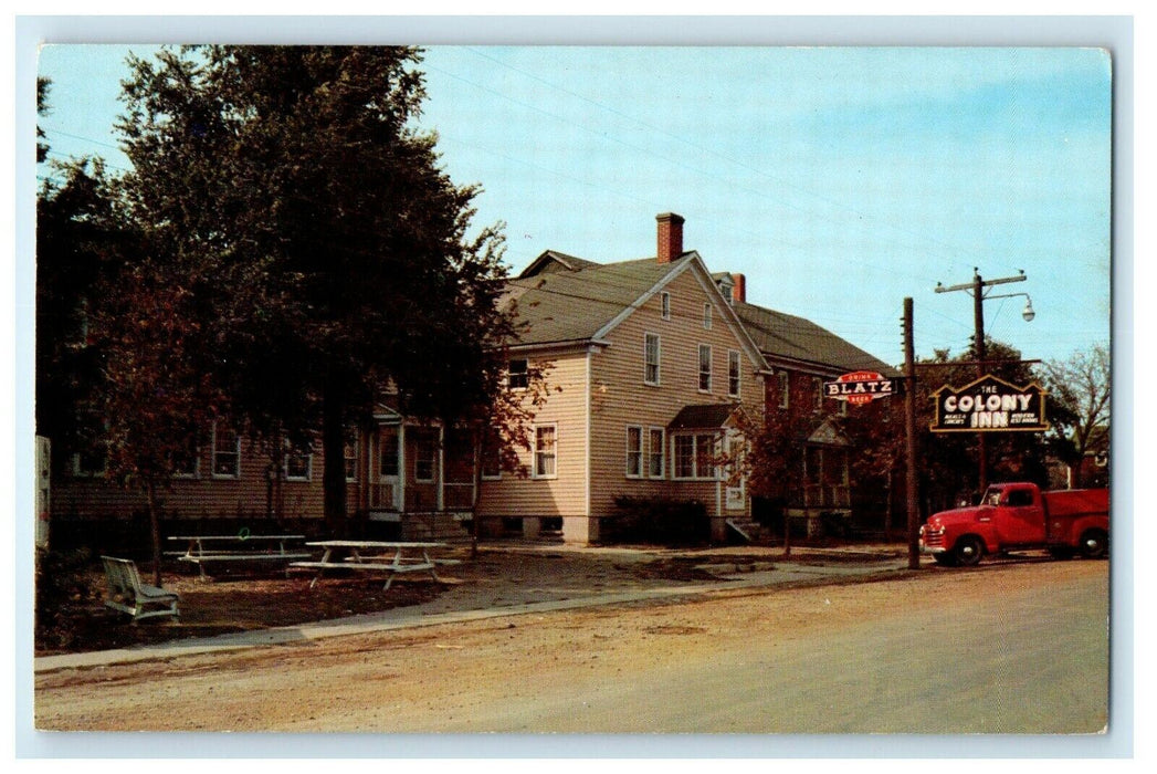 c1950's Colony Inn Motel Car Amana Iowa IA Unposted Vintage Postcard