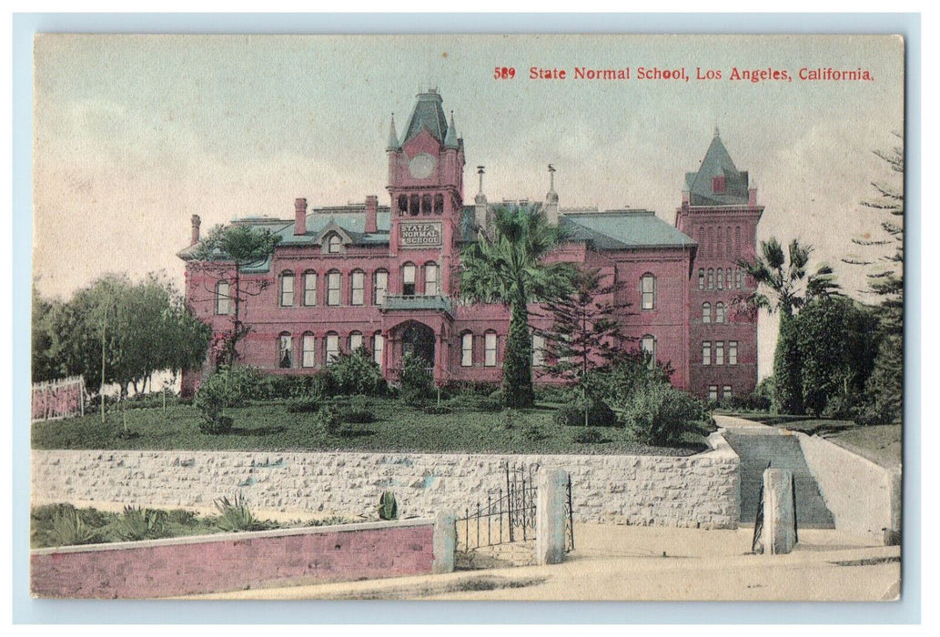 1909 State Normal School Los Angeles California CA Antique Posted Postcard