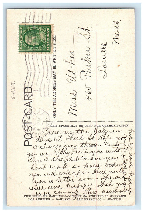1909 State Normal School Los Angeles California CA Antique Posted Postcard