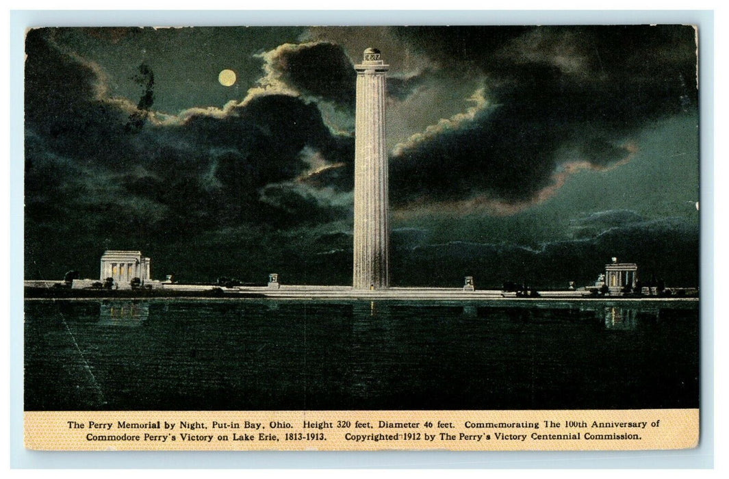 1912 The Perry Memorial Perry's Victory On Lake Erie Ohio OH Antique Postcard