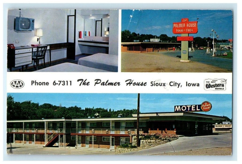 1987 The Palmer House Motel Restaurant Sioux City Iowa IA Vintage Postcard