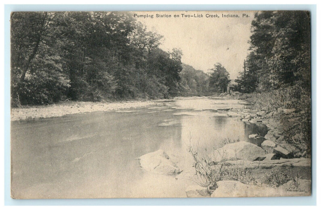 1909 Indiana PA, Pumping Station on Two-Lick Creek in Pennsylvania Postcard
