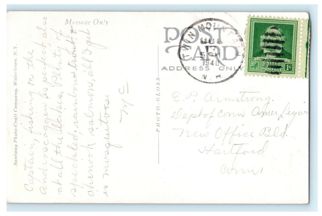 1940 People Riding a Tram Car, Cannon Mount New Hampshire, N.H. Vintage Postcard