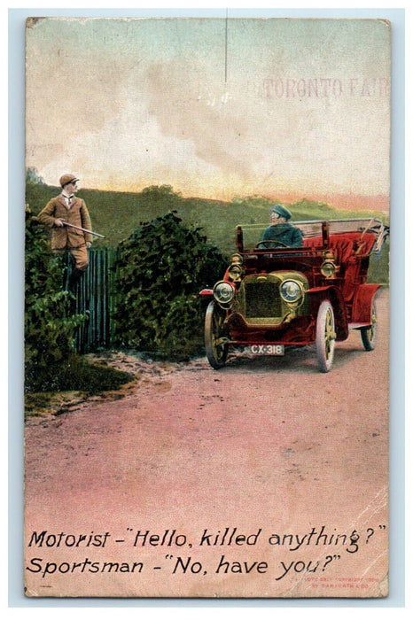 Anti-Car Killed Anyone? Hunter VS. Driver Toronto Fair Canada Bamforth Postcard