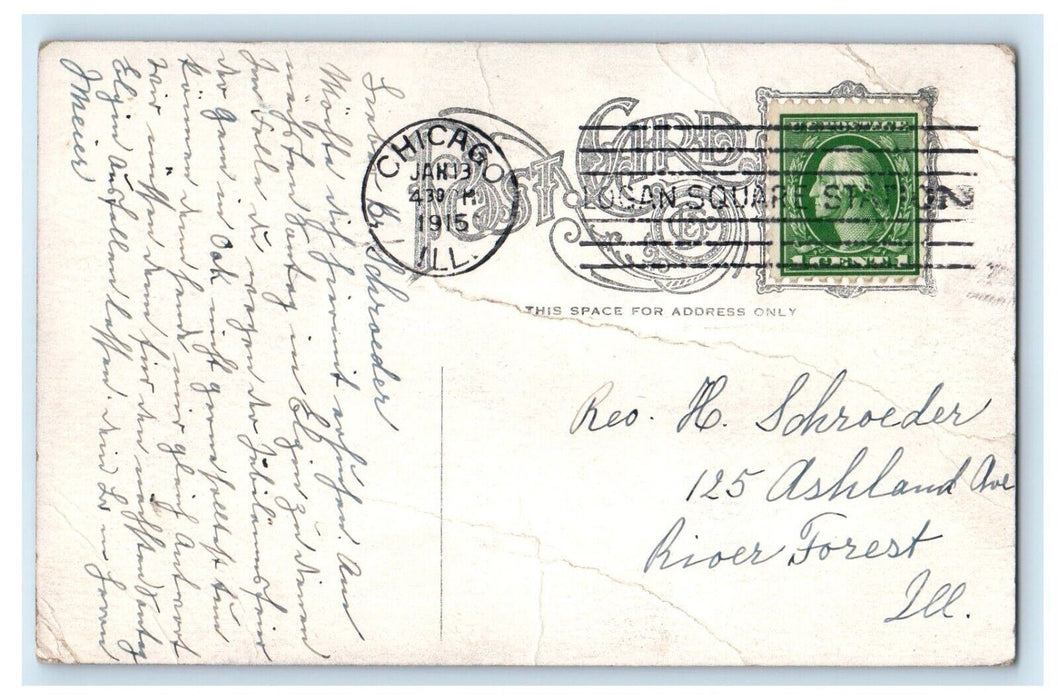 1915 German Baptist Old Peoples Home Street View Chicago Illinois IL Postcard