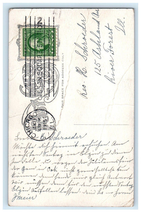 1915 German Baptist Old Peoples Home Street View Chicago Illinois IL Postcard