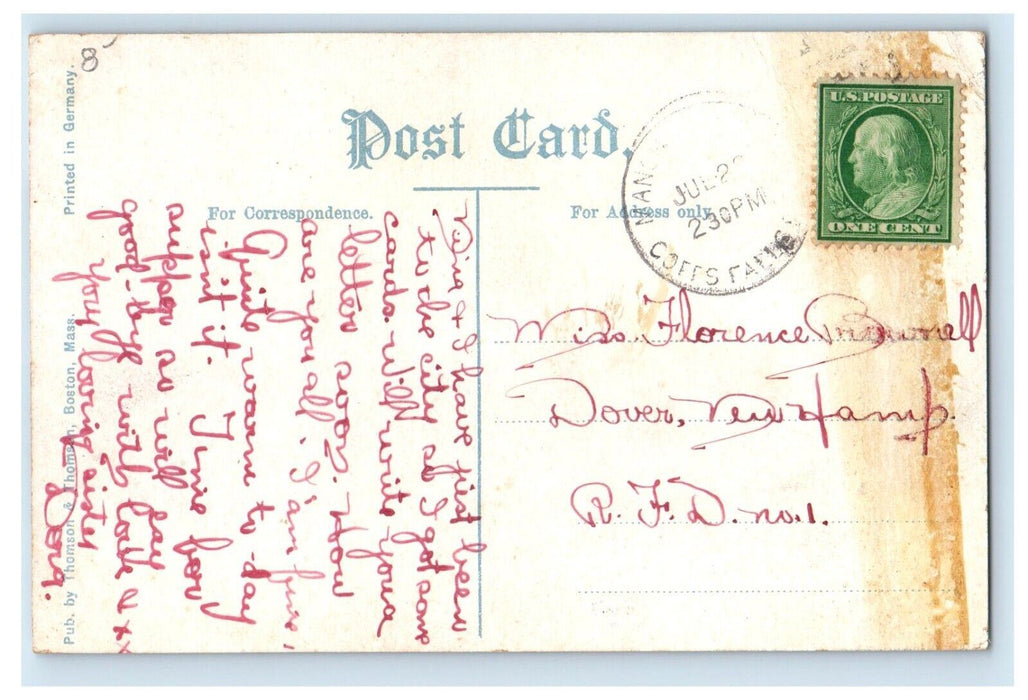 c1910's View Of Kelley Falls West Manchester New Hampshire NH Antique Postcard