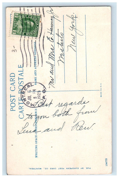 1925 Montreal ("Rapids King" Shooting Lachine Rapids) PQ Canada Postcard