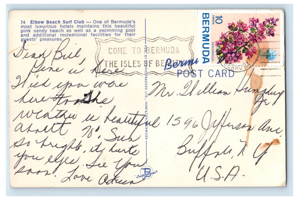 1973 Sun Bathing Scene, Elbow Beach Surf Club St.George's Bermuda Postcard