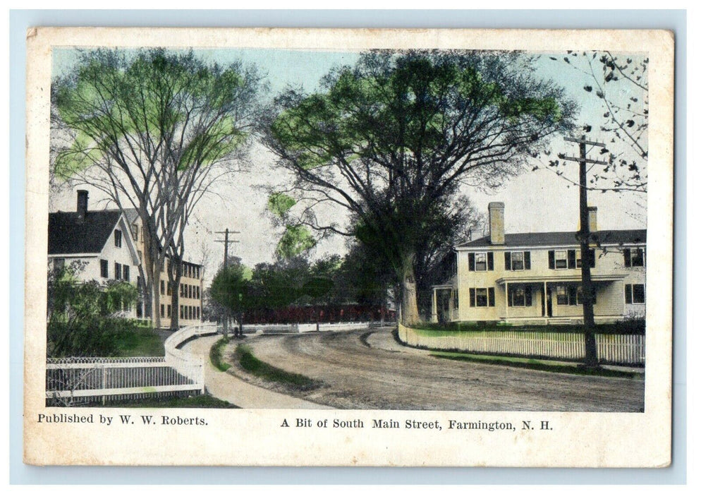 1909 Bit Of South Main Street Farmington New Hampshire NH Antique Postcard