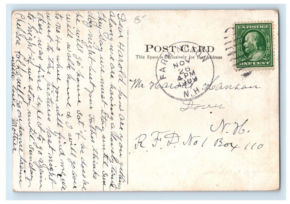 1909 Bit Of South Main Street Farmington New Hampshire NH Antique Postcard