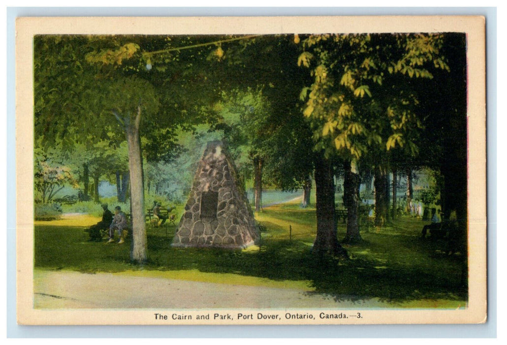 c1950's Triangle Monument, The Cairn and Park Port Dover Ontario Canada Postcard