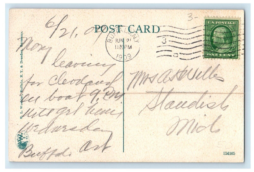 1909 Hotel Broezel Building Street View Car Buffalo New York NY Antique Postcard