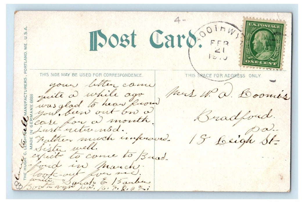 1910 Chester PA, View Of Pennsylvania Military College From Campus Postcard