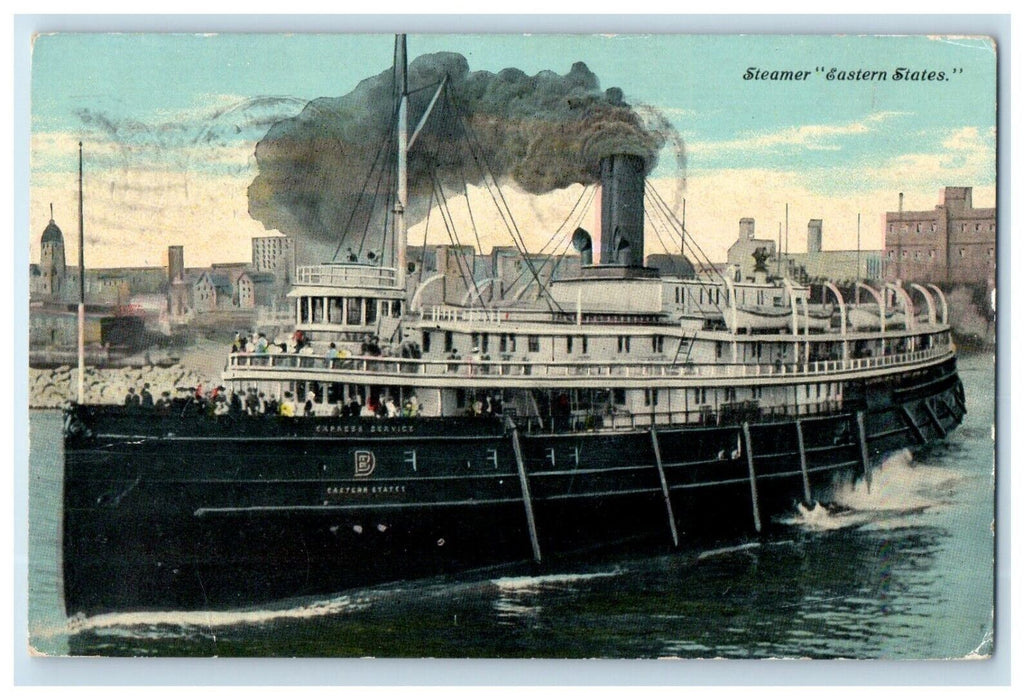 1912 Steamer Ship Eastern States Buffalo New York NY Unposted Antique Postcard