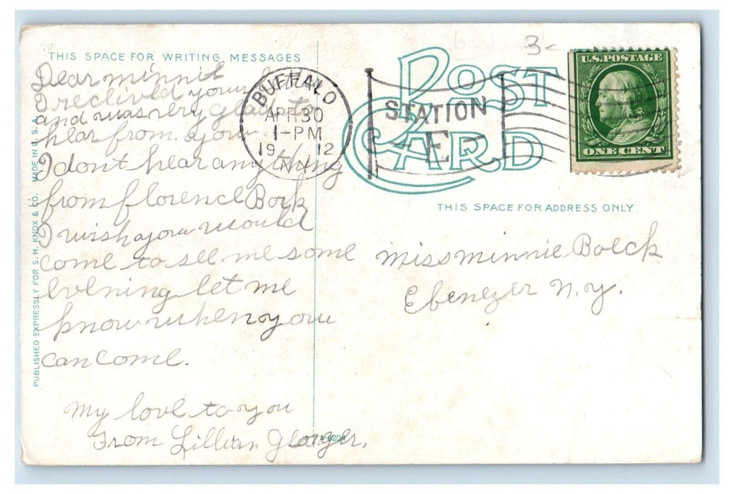1912 Steamer Ship Eastern States Buffalo New York NY Unposted Antique Postcard