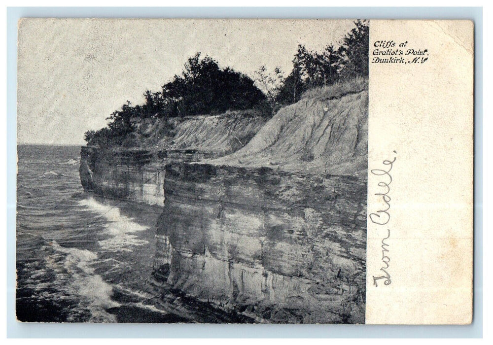 c1905 Cliffs At Gratiot's Point Dunkirk New York NY Unposted Antique Postcard