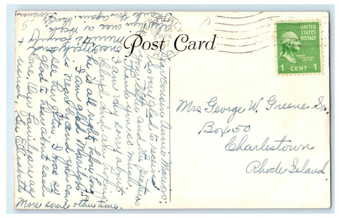 1947 Pawcatuck Seventh Day Baptist Church, Westerly, Rhode Island RI Postcard