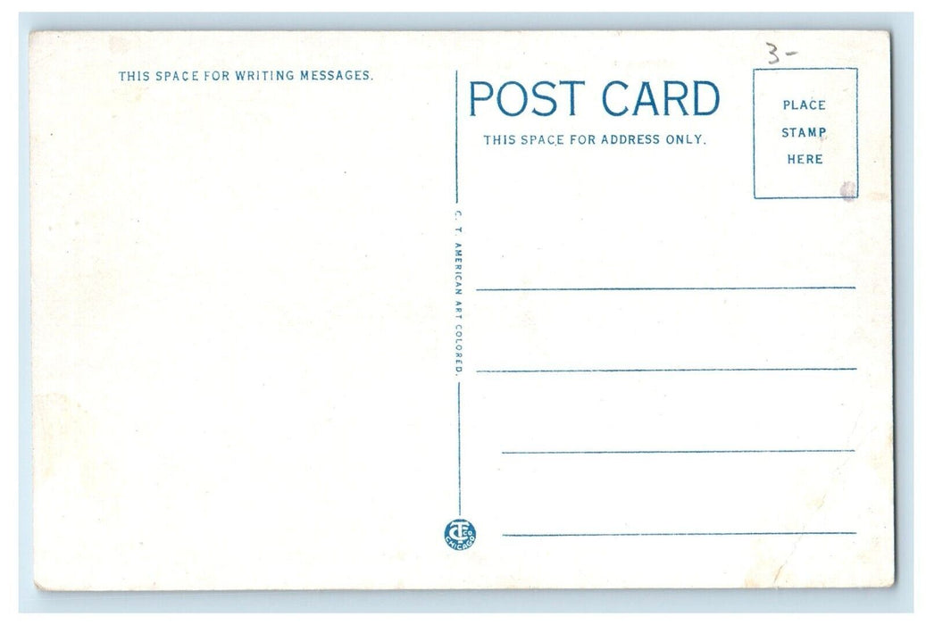 East Aurora NY, Bronze Statue Of Michael On The Angelo Campus Roycroft Postcard