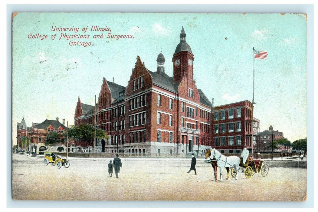 c1910 University of Illinois College of Physicians and Surgeons Chicago Postcard