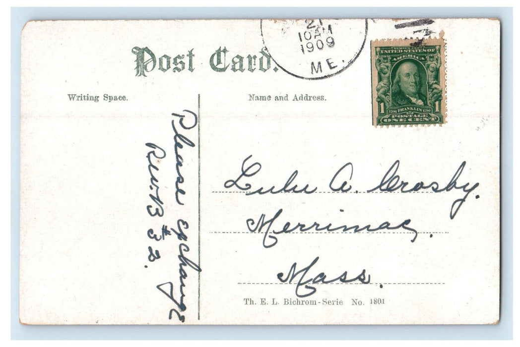 1909 Multiview, Steamship, Greetings from New York NY Antique Postcard