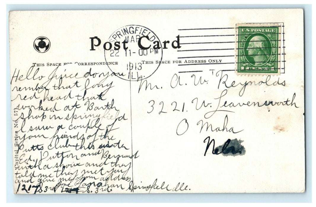 1913 Coliseum And Covered Walk Springfield Illinois IL Posted Antique Postcard