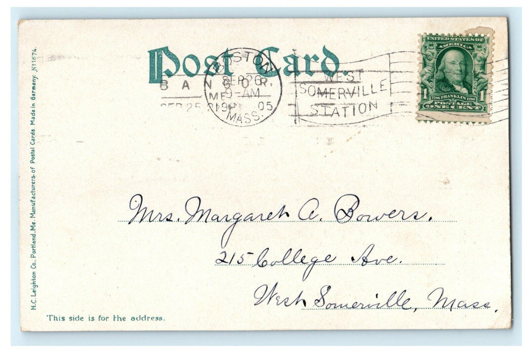 1905 Greetings Water Front From Brewer Bangor Maine ME Antique Posted Postcard