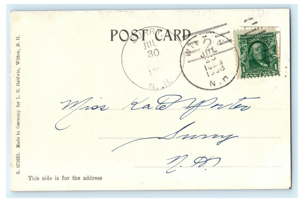 1908 Barn Surry Fred Colby Wilton, New Hampshire NH Antique Postcard