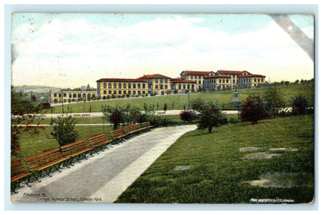 1909 Carnegie Technical Schools Schenley Park Pittsburgh Pennsylvania Postcard