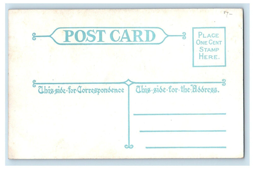 Greetings From Olcott New York NY, Two Teddy Bear Striped Unposted Postcard