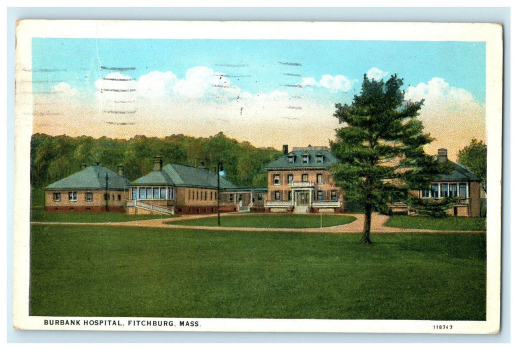1929 Burbank Hospital Fitchburg Massachusetts MA Vintage Card Postcard