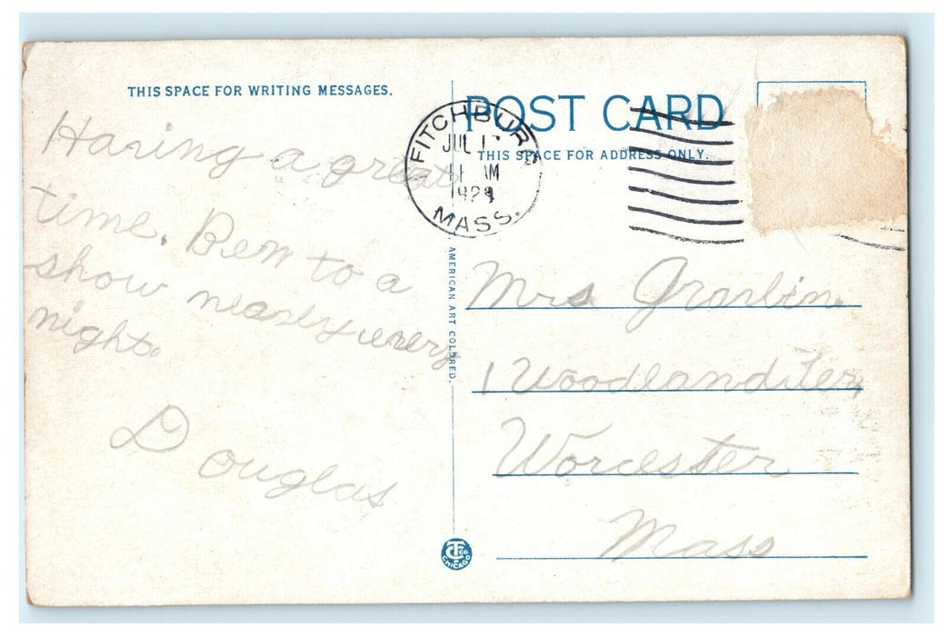 1929 Burbank Hospital Fitchburg Massachusetts MA Vintage Card Postcard