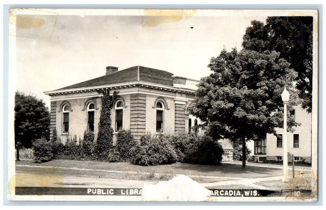 c1940's Public Library Wisconsin WI RPPC Unposted Photo Postcard