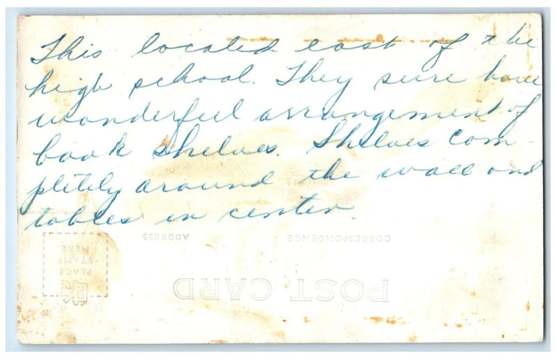 c1940's Public Library Wisconsin WI RPPC Unposted Photo Postcard