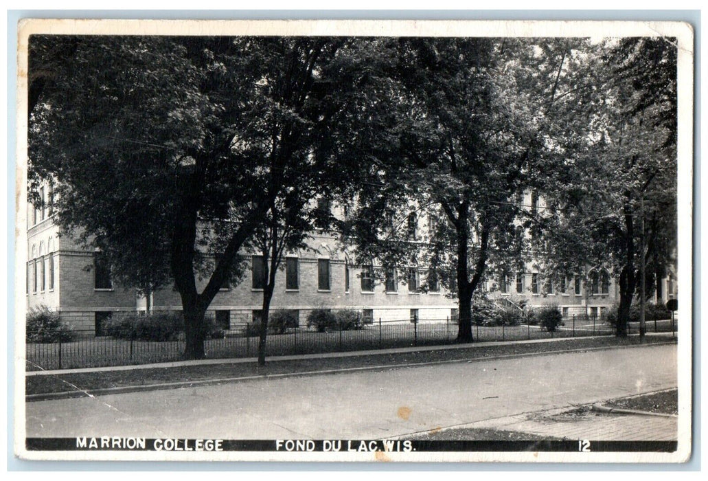c1940's Marrion College Fond Du Lac Wisconsin WI RPPC Unposted Photo Postcard
