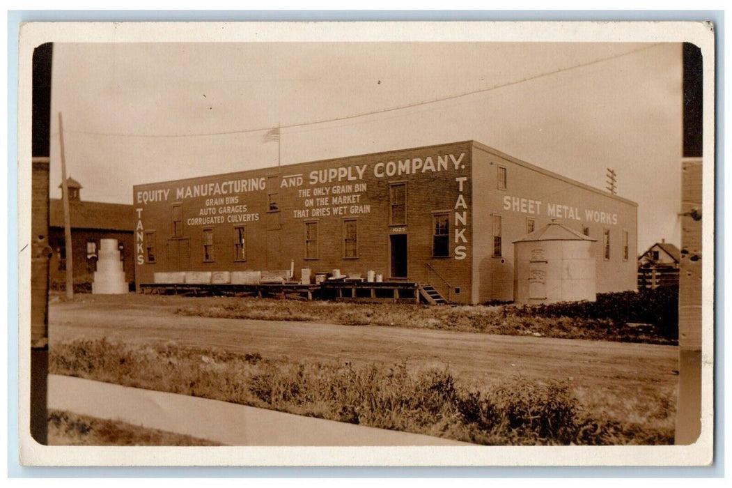 c1910's Equity Manufacturing Co Grain Silo Hastings Nebraska RPPC Photo Postcard