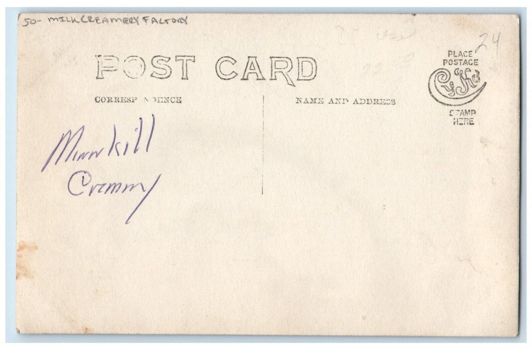 c1910's Milk Dairy Creamery Factory Horse Wagon RPPC Unposted Photo Postcard